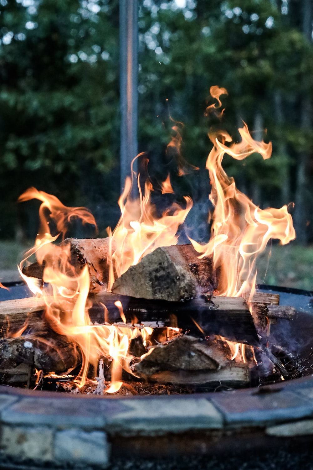 flames in a fire pit